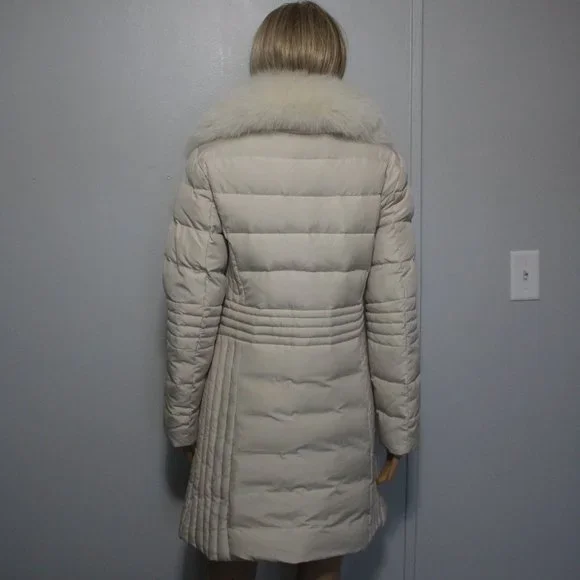 #451 Polyester/ fox fur coat